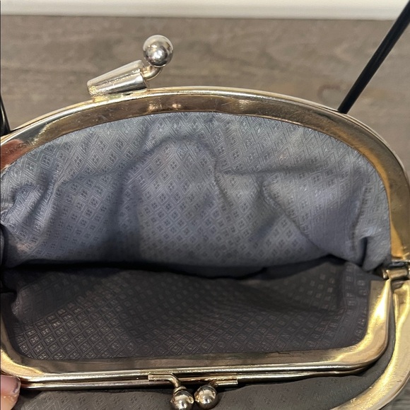 Vintage Gray Eel Skin Double Kiss Lock Coin Purse & Blk Eel Skin Checkbook Cover - Picture 7 of 15